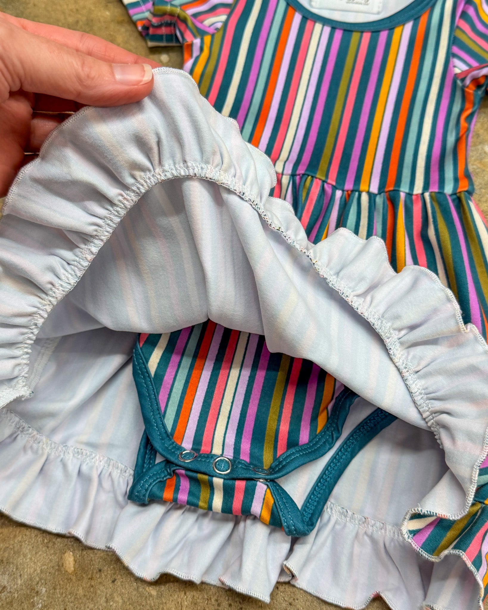 Daisy Lane Striped Onesie Dress