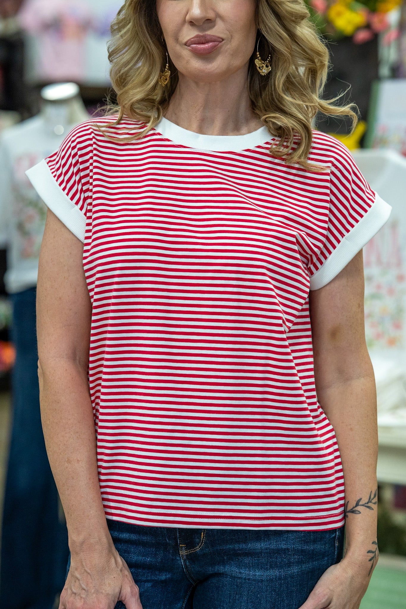 Sunny Stripes Red Top