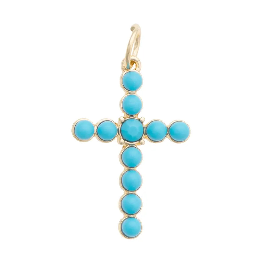 Turquoise Cross Charm
