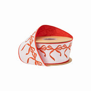 2 1/2" Red Bow Garland Wire Ribbon