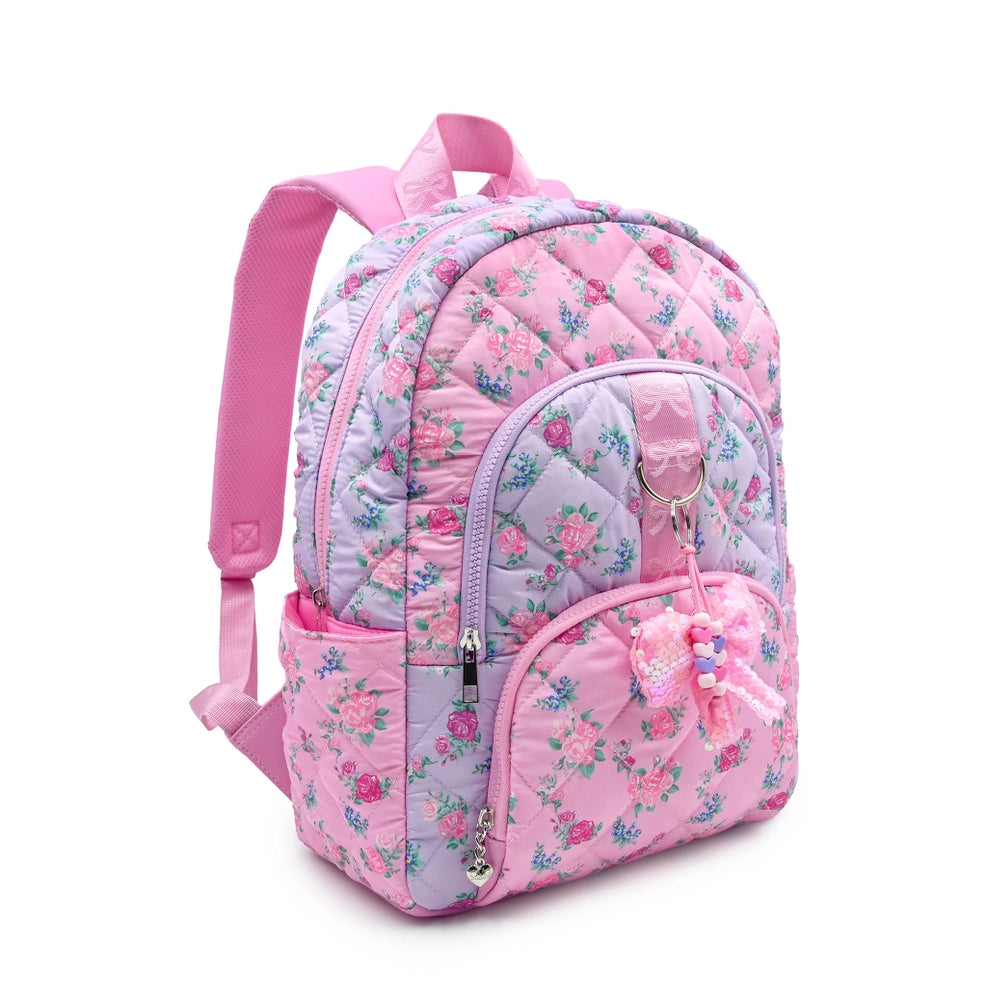 Quilted Flowers Large Backpack