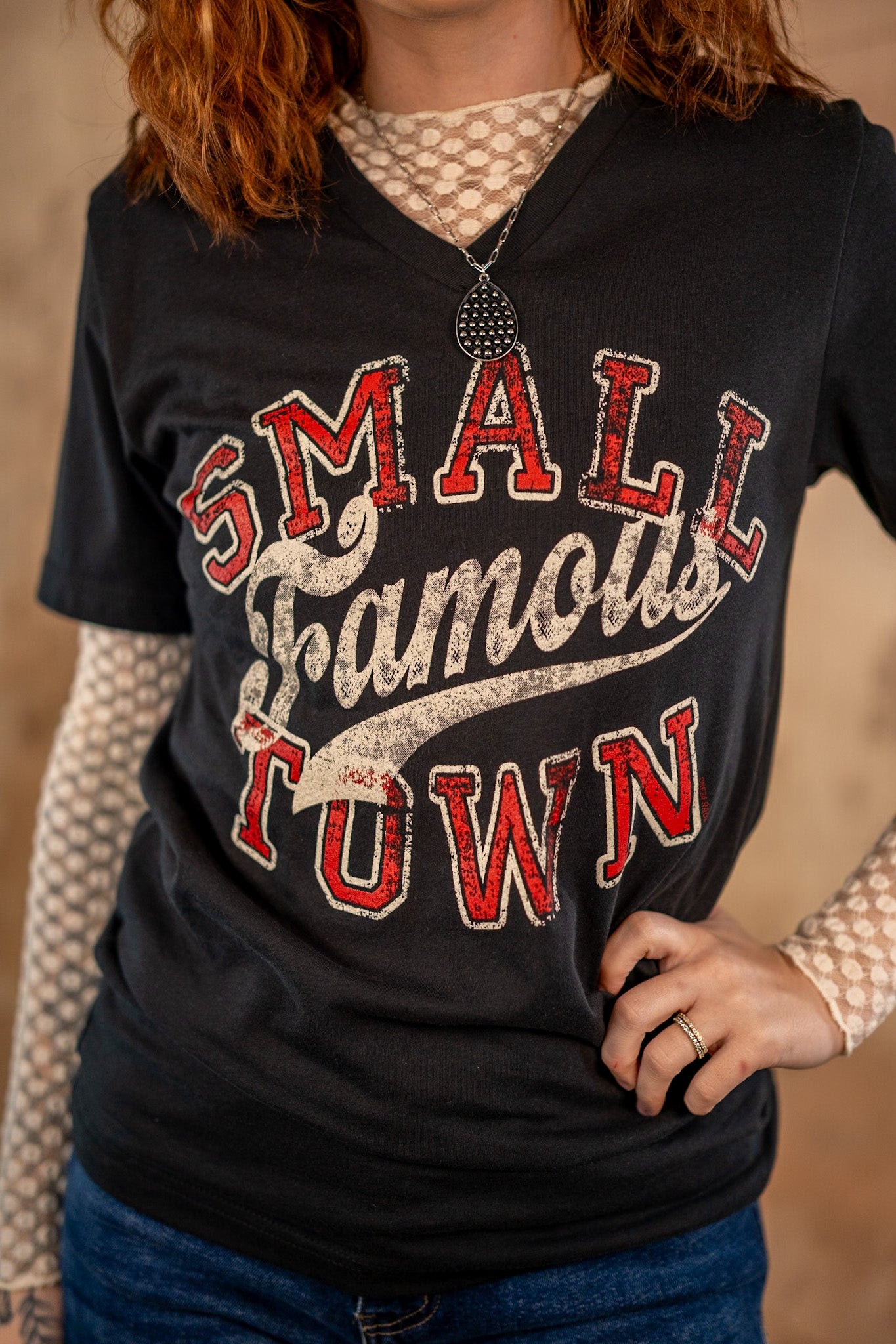 Small Town Famous V-Neck Tee