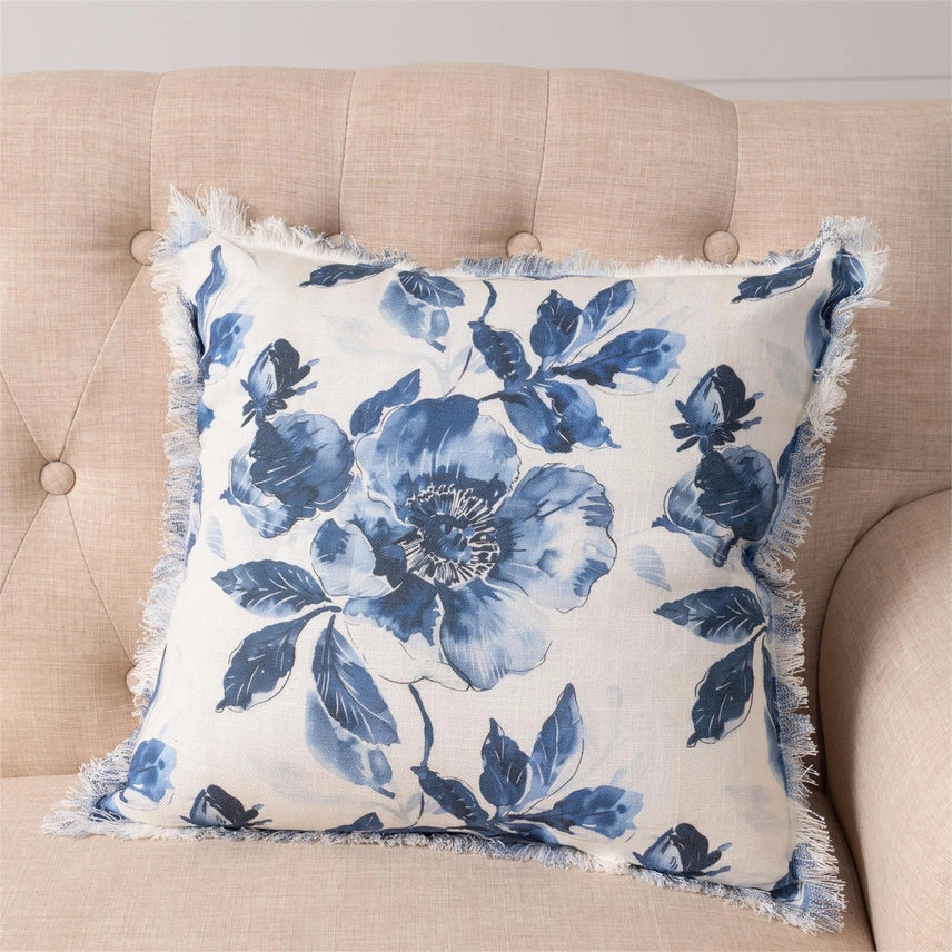 Blue Floral Pillow