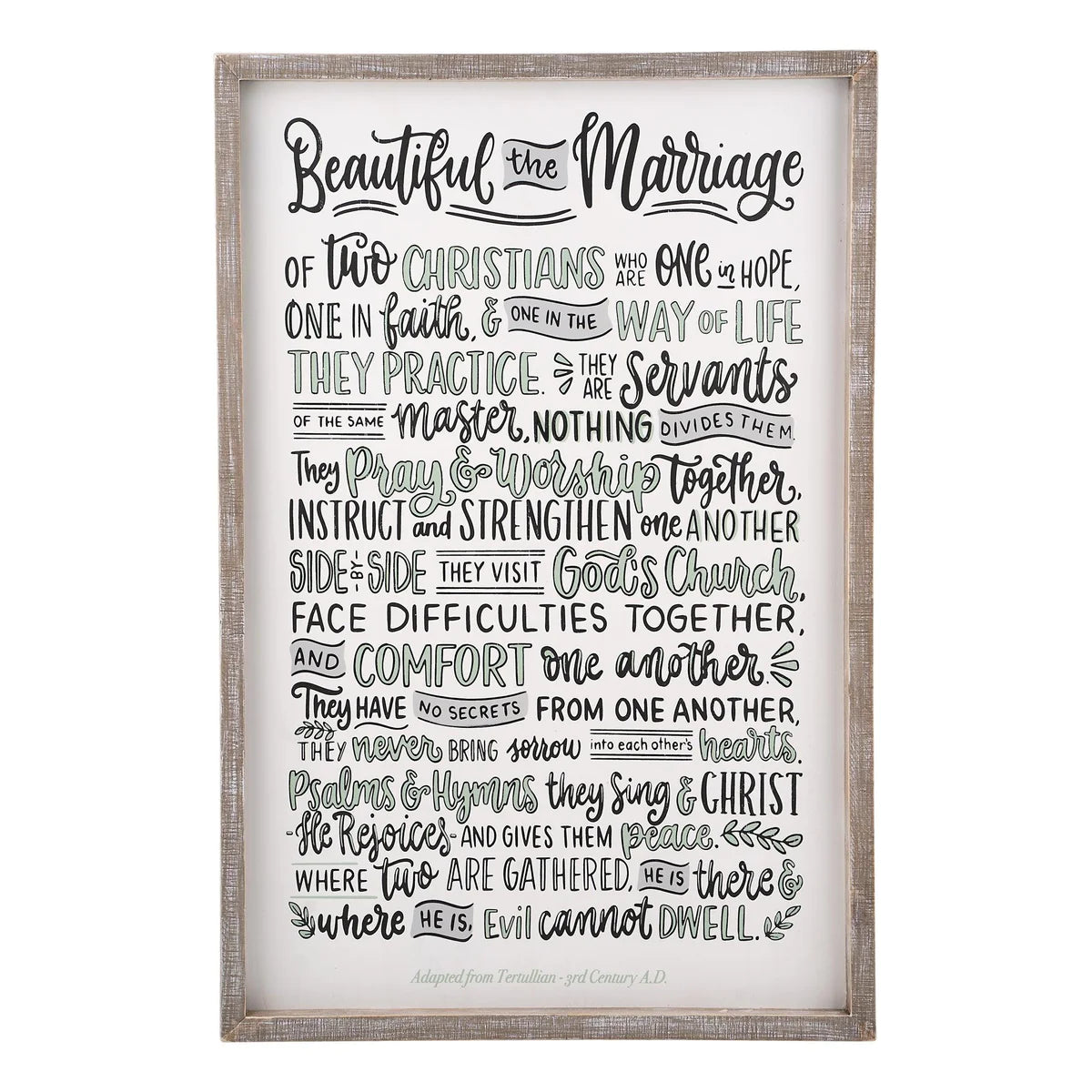 Beautiful the Marriage Framed Board Large