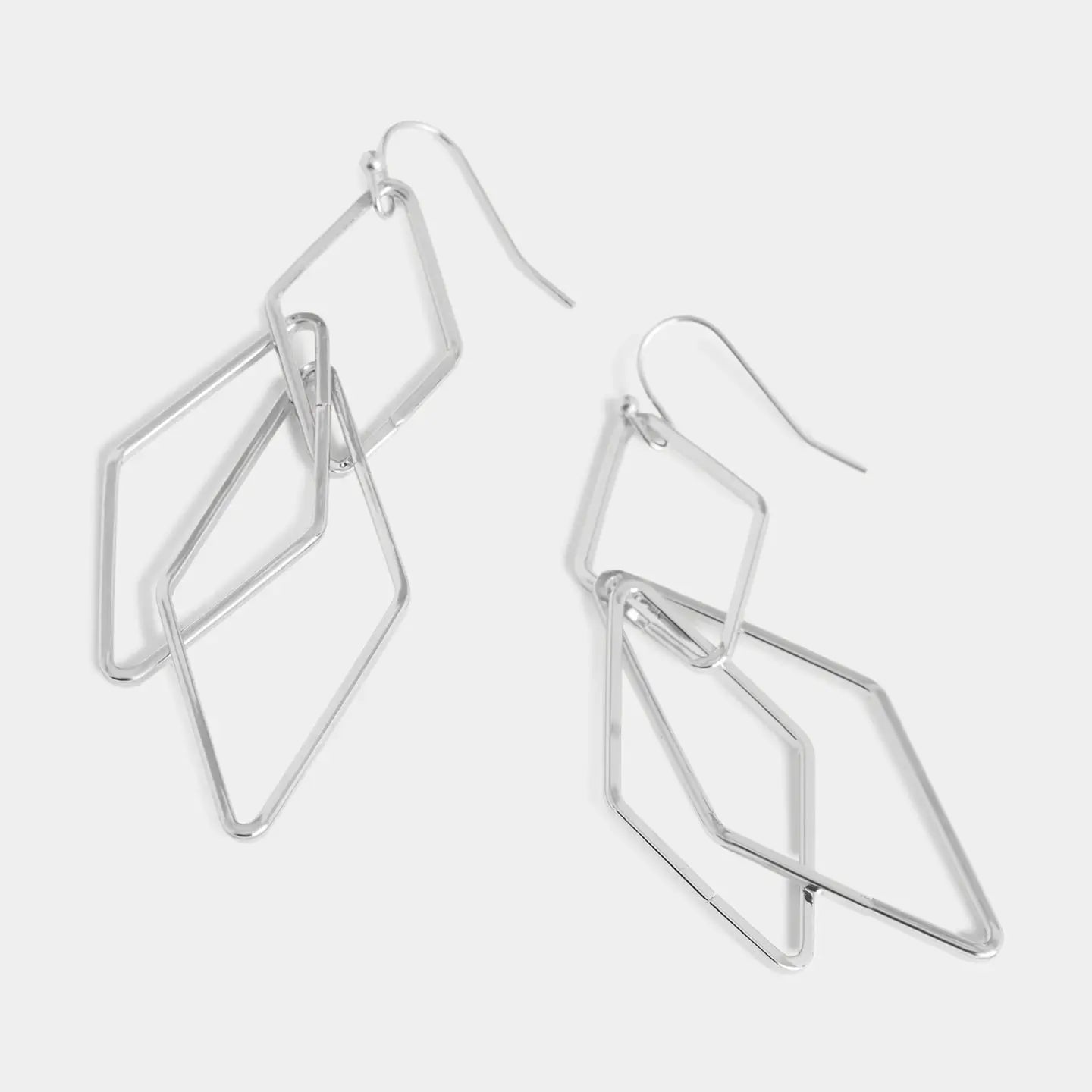 Silver Dangle Diamonds Earrings