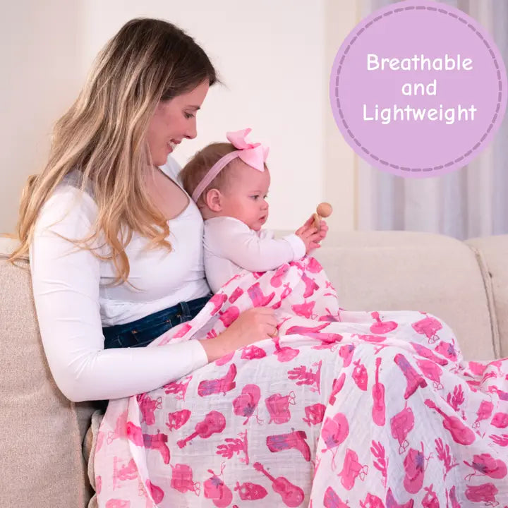 Let's Go Girls Muslin Swaddle