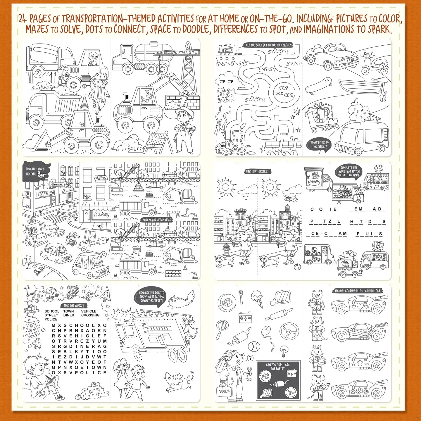 Crazy Car Town Activity Book