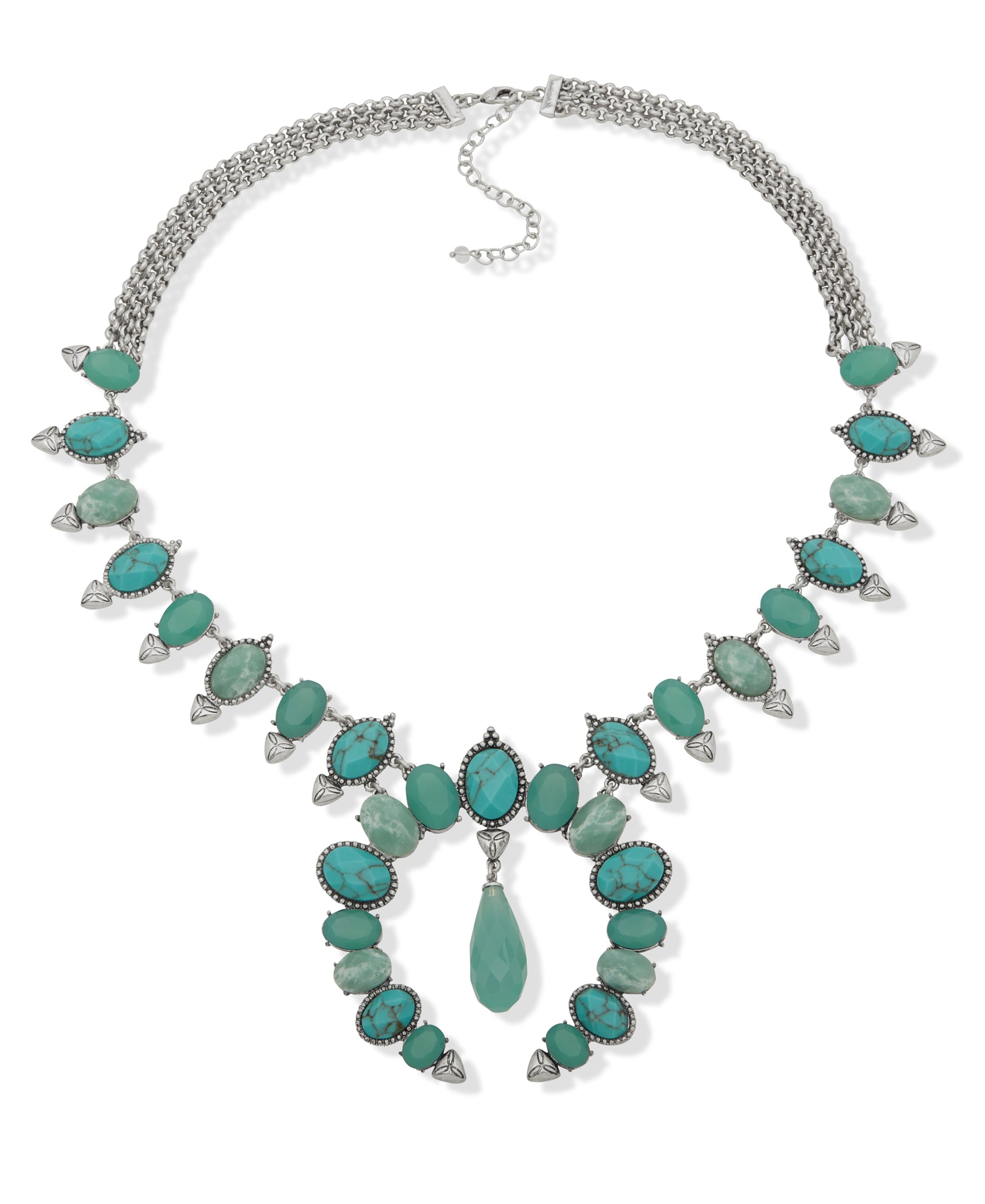 Stone Squash Blossom Necklace