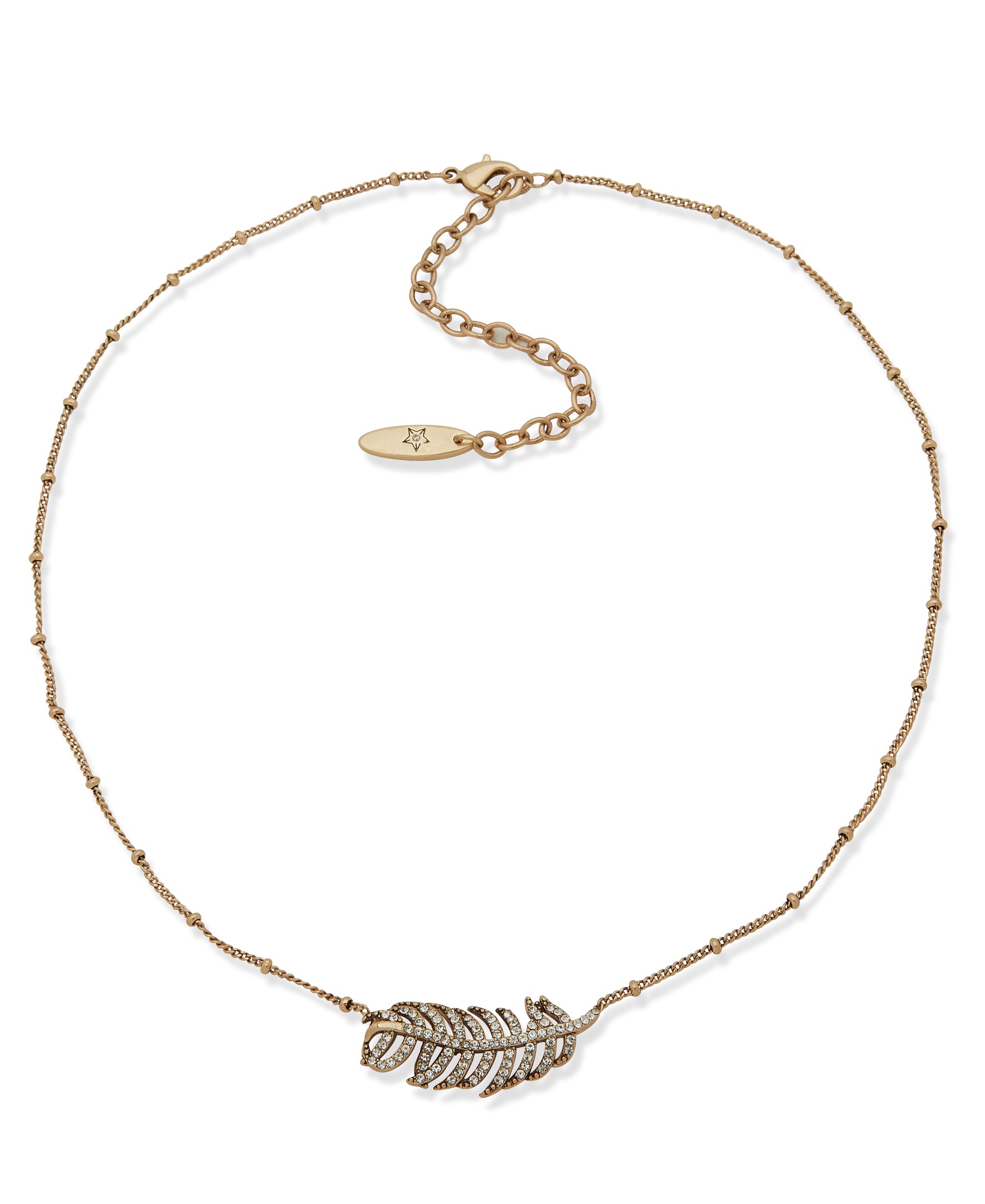 Pave Feather Necklace