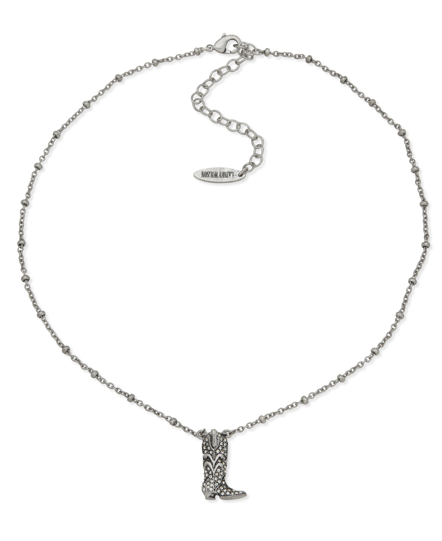 Pave Cowboy Boot Necklace