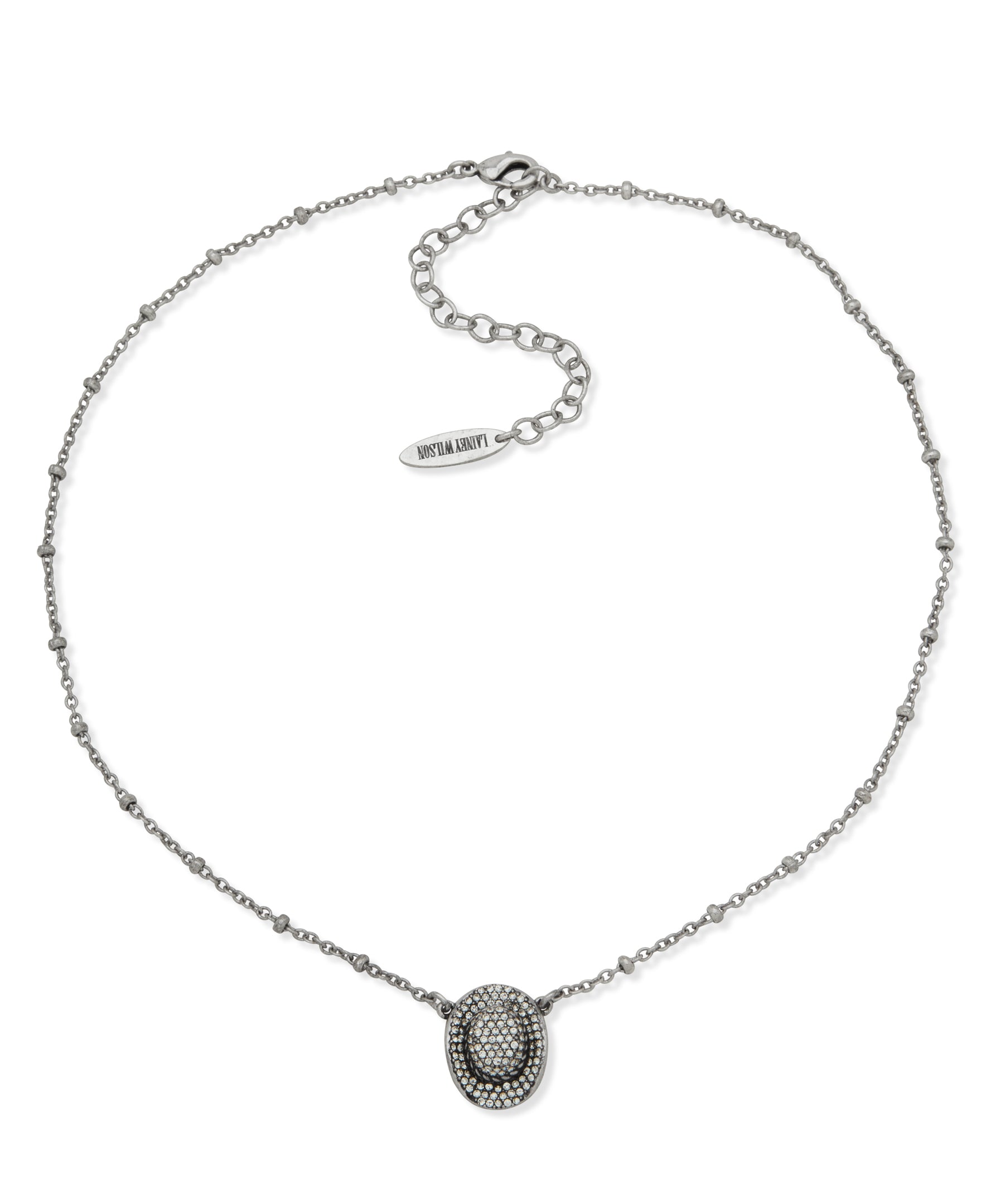Pave Cowboy Hat Necklace