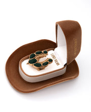 Green Stone Horseshoe Ring