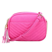 Vikki Hot Pink Tassel Crossbody