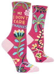 I Don't Care Crew Socks