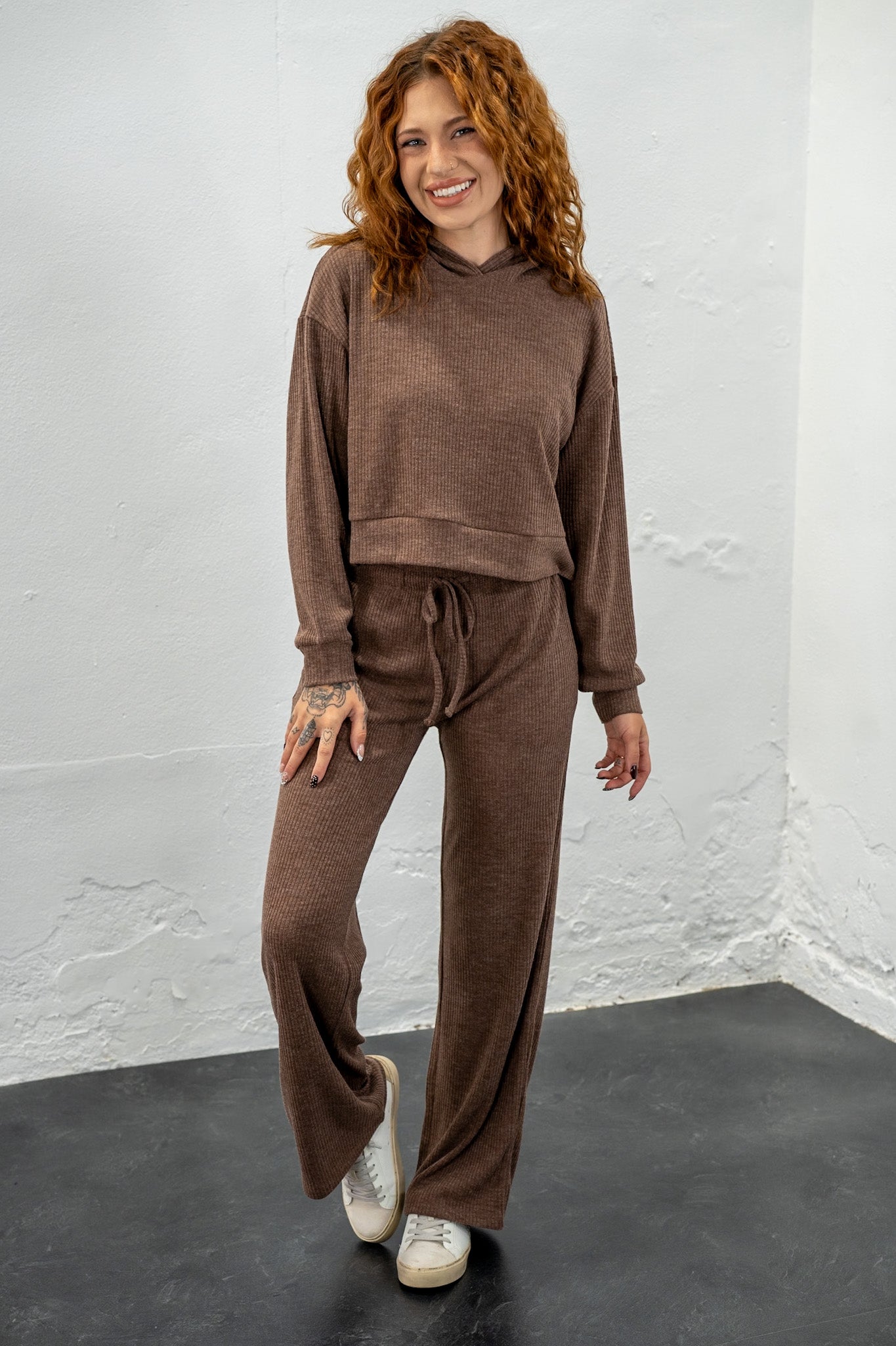 Mylie Brown Ribbed Lounge Set