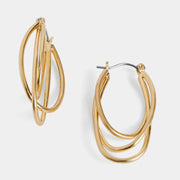 Gold Swoopty Loop Hoops