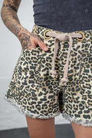 Safari Belted Leopard Shorts