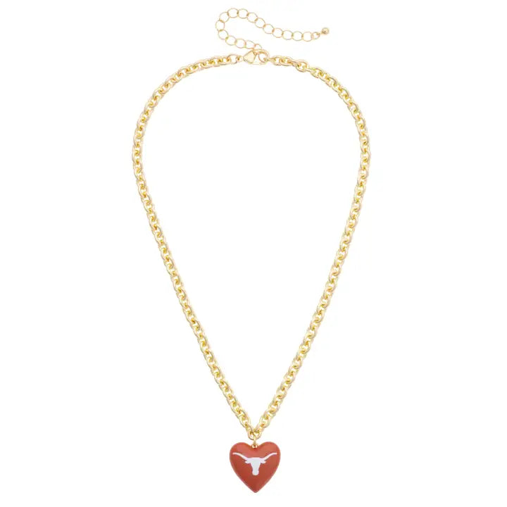 Longhorns Heart Pendant Necklace