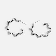 Squiggle Hoops - Silver