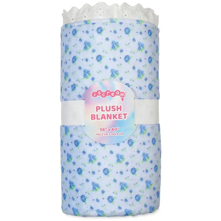 Blue Ditsy Plush Blanket