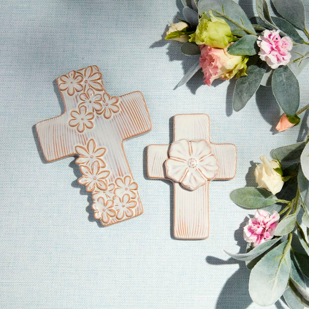 Ceramic Flower Cross