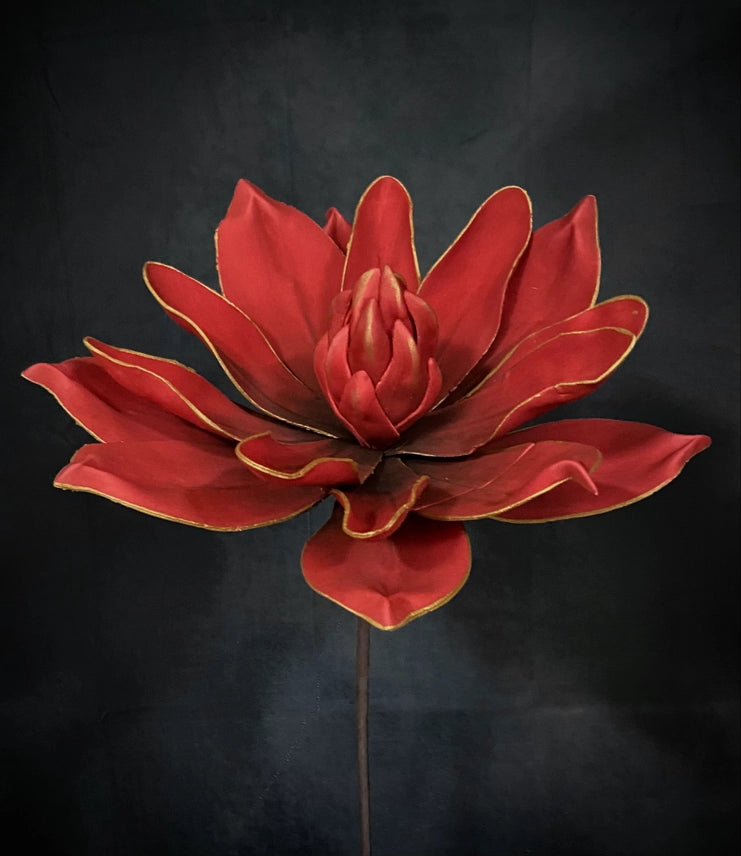 Crimson Red w/ Gold Edge Foam Flower