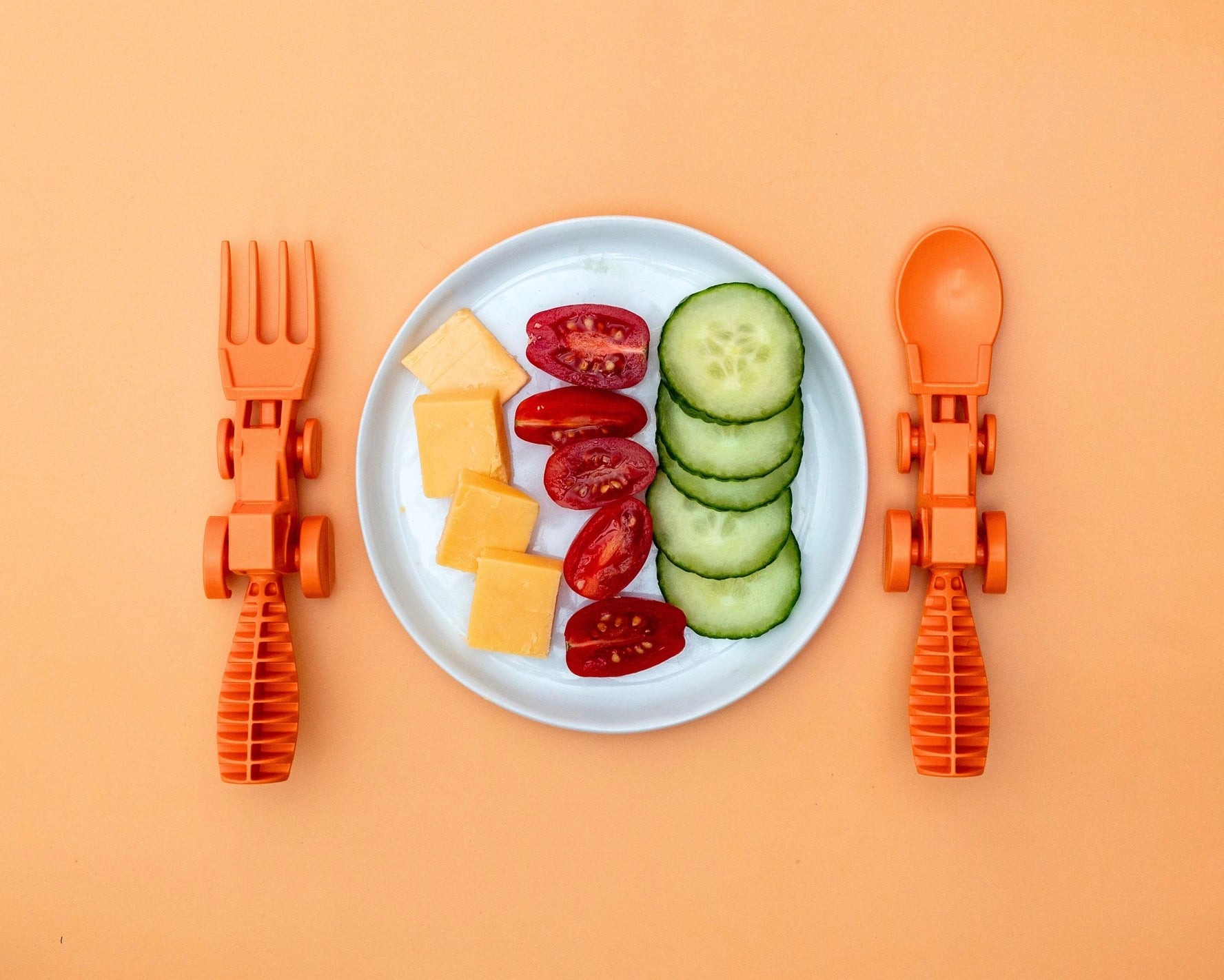 Orange Tractor 2pc Utensils