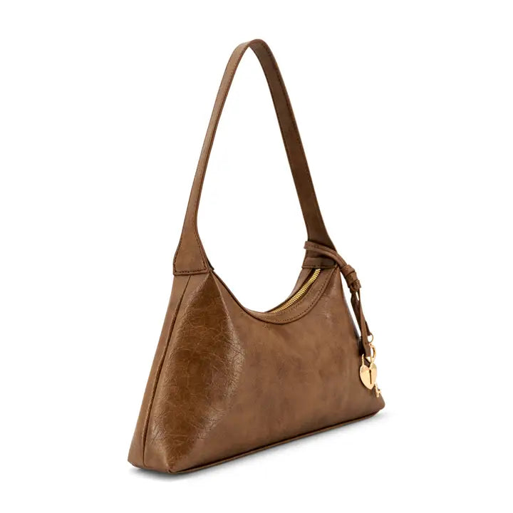 Kaitlyn Brown Heart Lock Purse