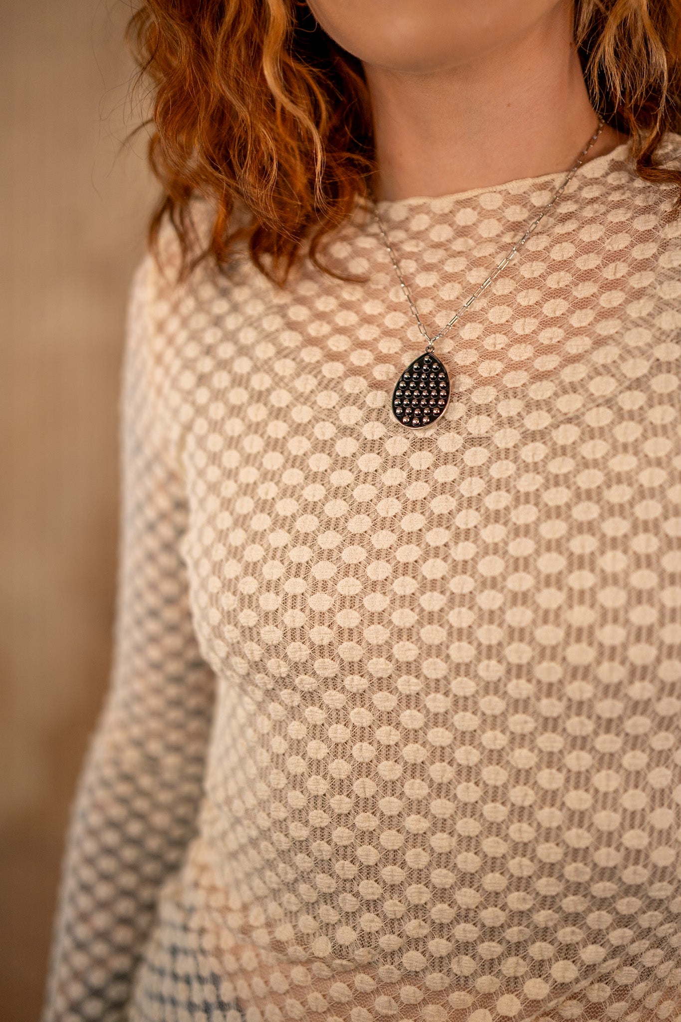 Kami Cream Dotted Layering Top