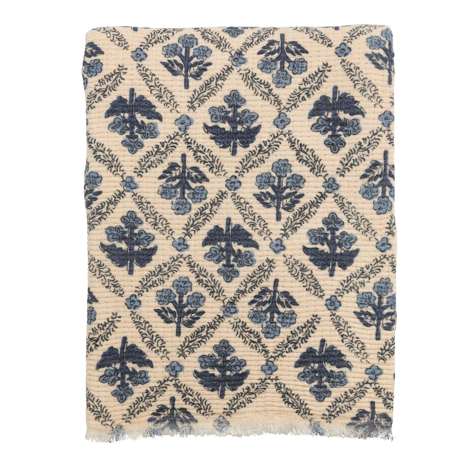 Blue Flower Pattern Blanket
