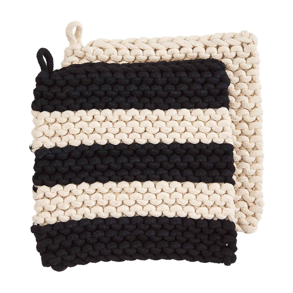 Crochet Stripe Potholder Set