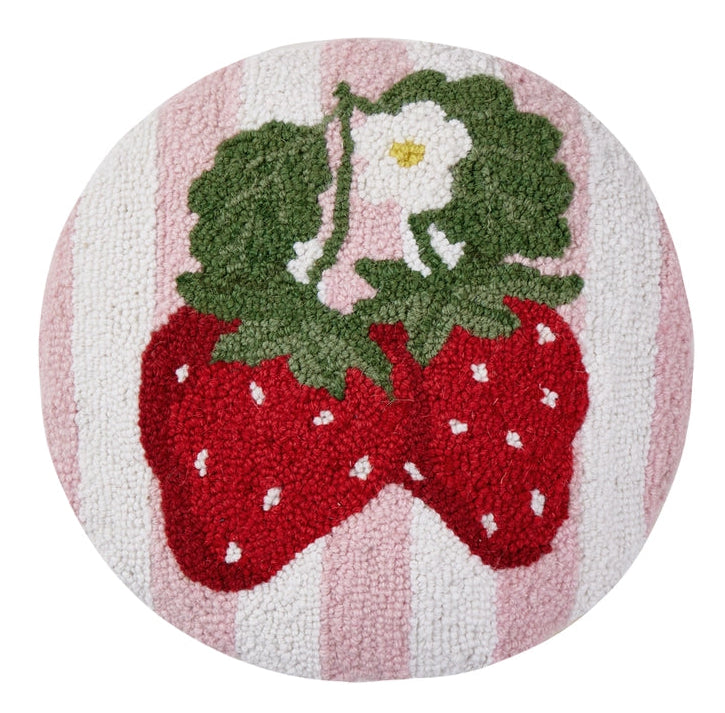 Stripe Strawberries Hook Pillow