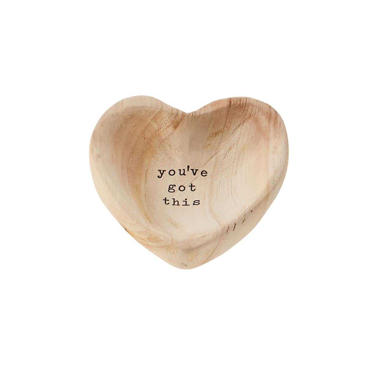 Wood Heart Trinket Tray