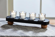 Wood & Glass Votive Tray