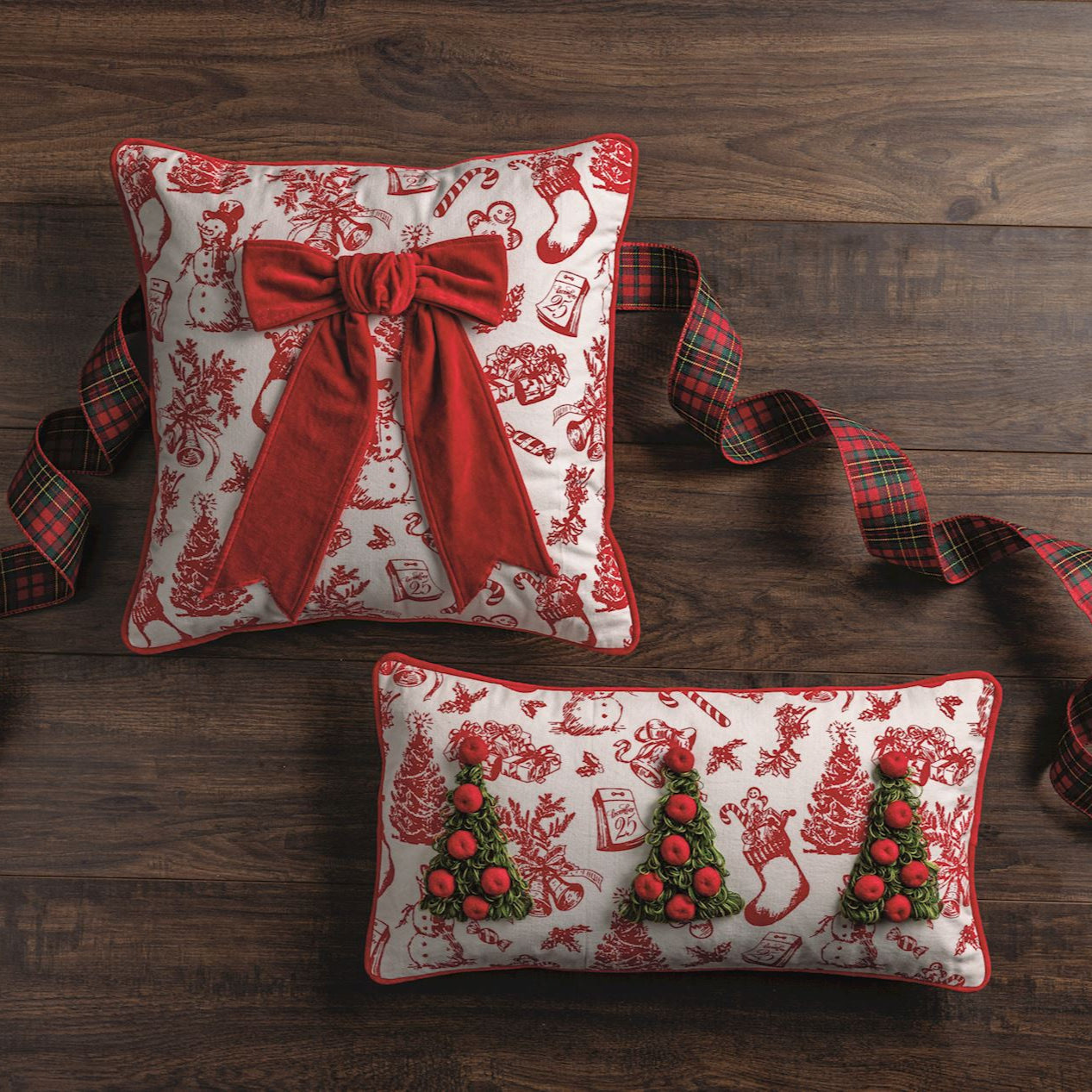 Toile Embellished Pillow