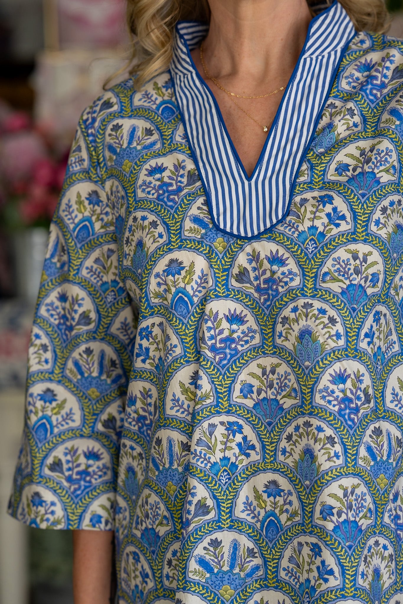 Azure Blossoms Top
