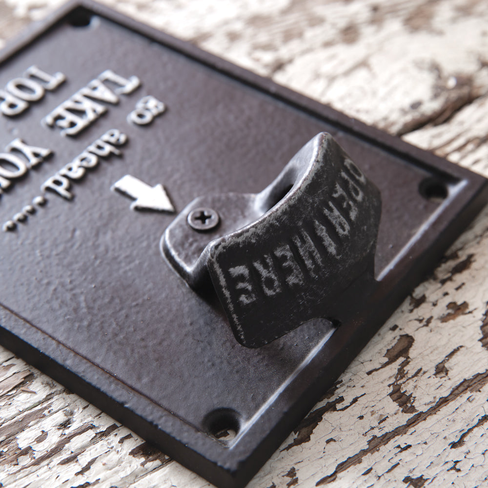 Take Your Top Off Wall Mounted Bottle Opener