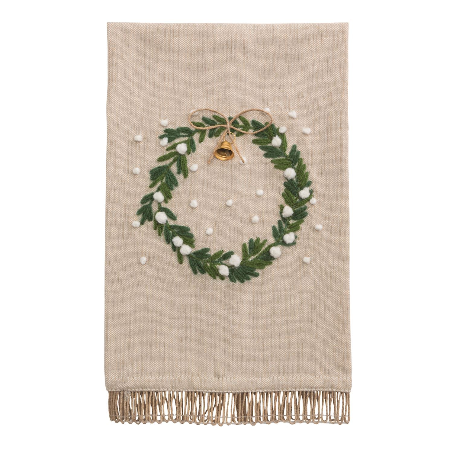 Wreath Embroidered Towel