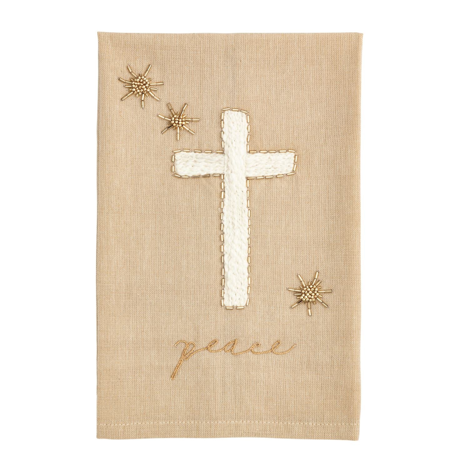 Natural Embroidered Towel