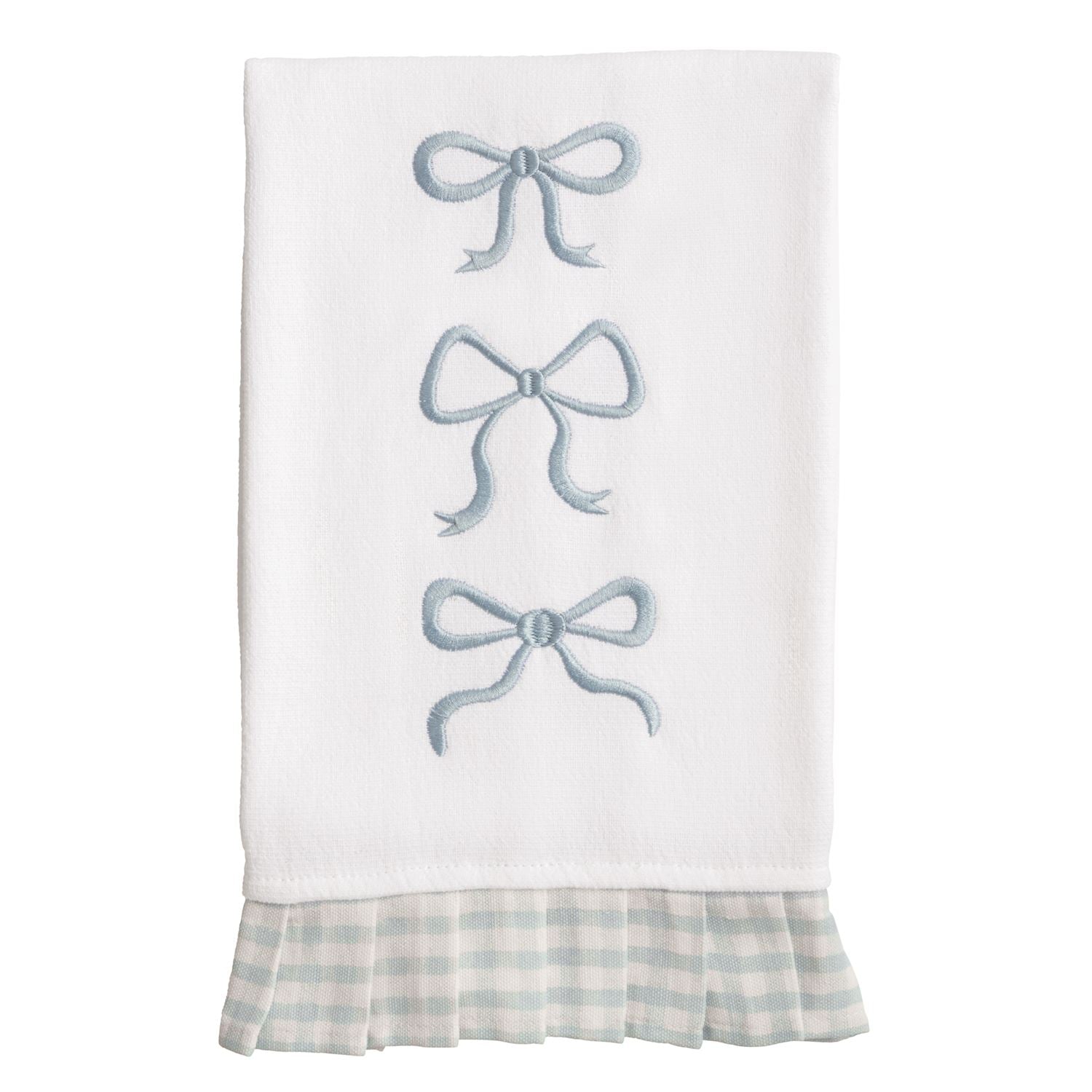 Bow Pleated Gingham Edge Towel