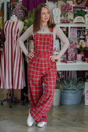 Merry Mischief Plaid Overalls