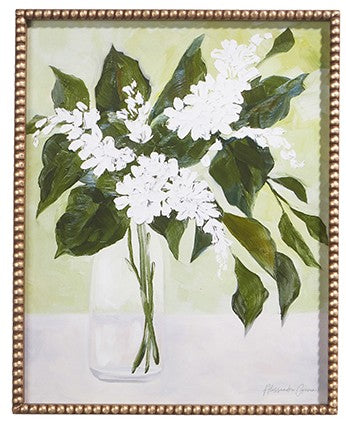 White Florals In Vase Wall Art