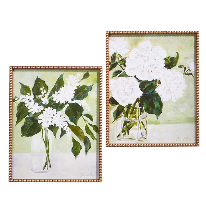 White Florals In Vase Wall Art