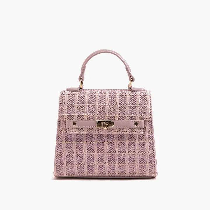 Willa Lilac Straw Purse