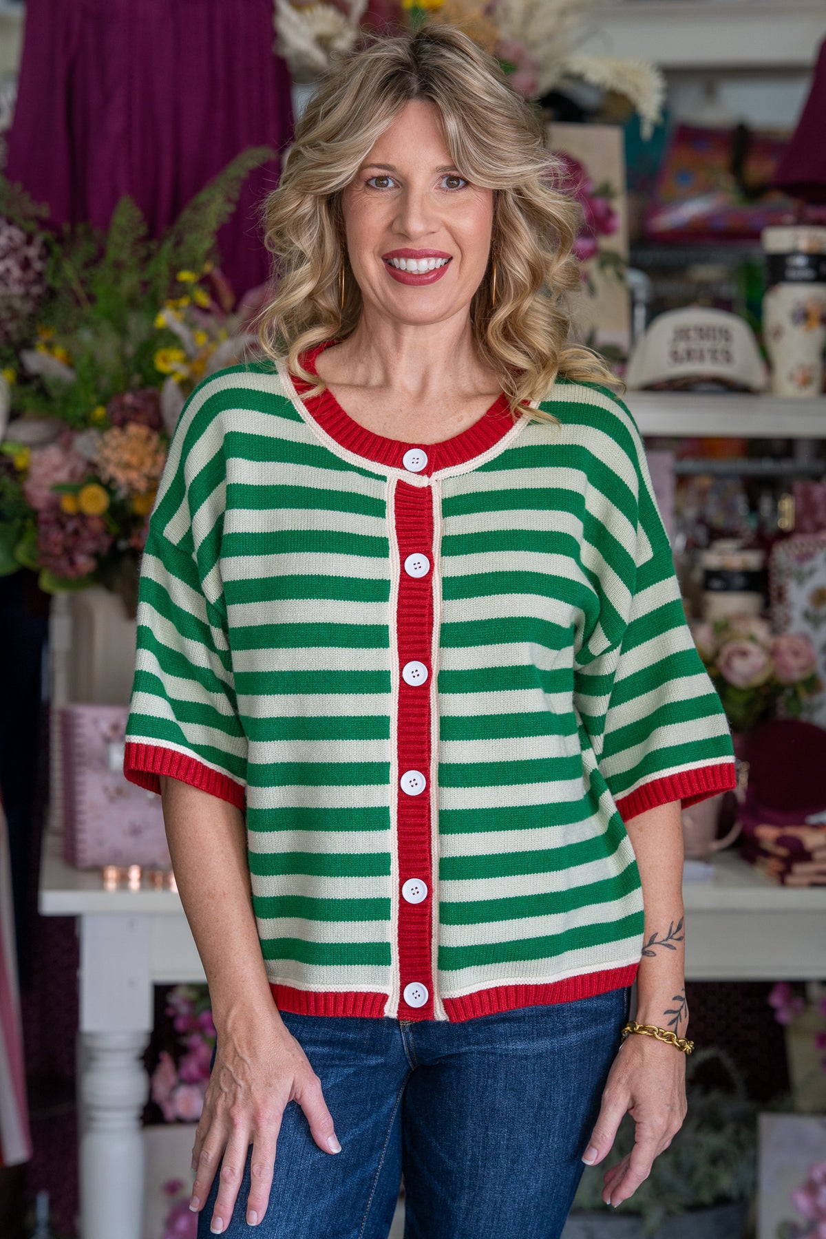 Evergreen Babe Striped Sweater