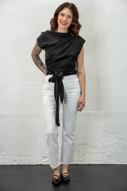 Mazel White Cropped Pants