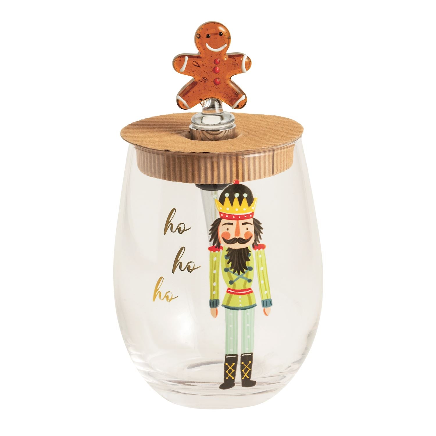 Nutcracker Wine Glass & Stopper Set