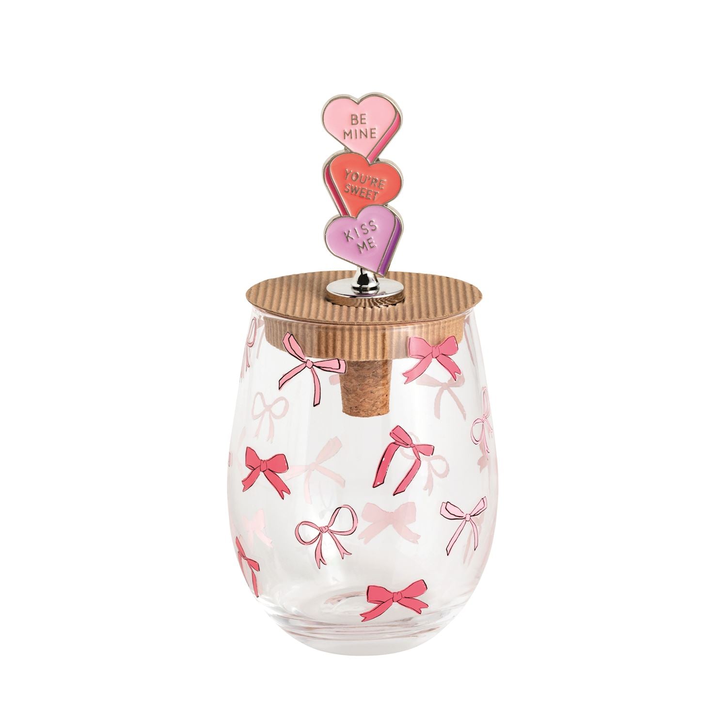 Valentine's Wine Glass & Stopper Set