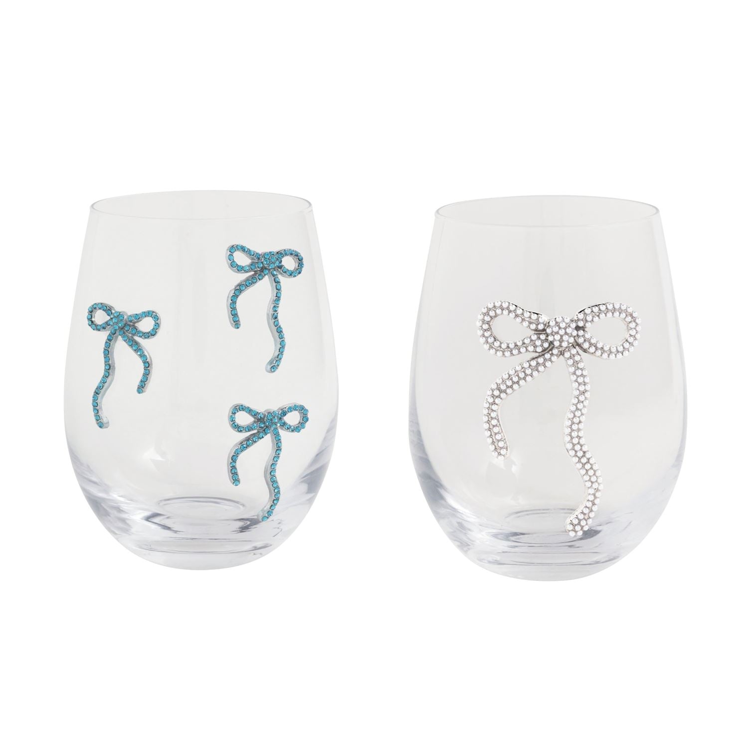 Beaded Bow Wine Glasses