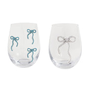 Beaded Bow Wine Glasses